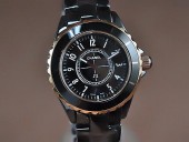 シャネル 新作＆送料込 Chanel J12 TT Black Ceramic Num Markers Men Japanese Quart腕時計 J-CH0043